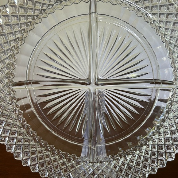 Miss American Divided Clear Glass Plate by Anchor Hocking Relish Dish Condiment - Picture 6 of 11